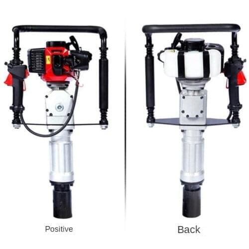 Gasoline Piling Machine,fast Dual Crusher Hammers Field Piller Timber Stakes Wooden Pole Post Driver for Fences