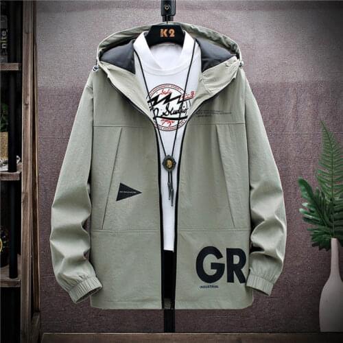 Plus size autumn mens loose letter hooded jacket bust 152cm 5XL 6XL 7XL 8XL9XL 10XL long sleeve casual simple jacket men