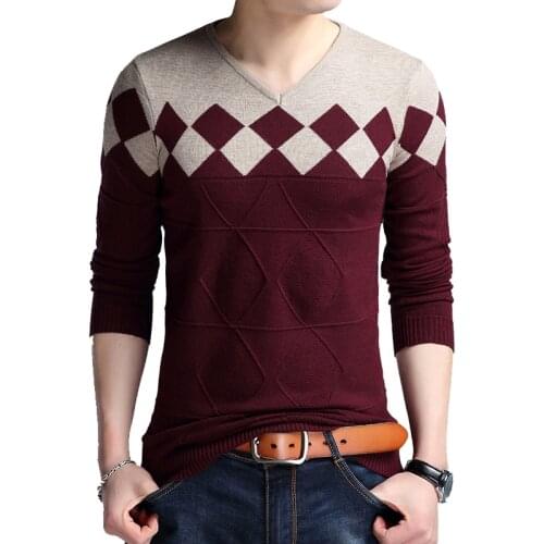 TFETTERS Men Brand Sweater Autumn Mens V-neck Sweater Collarless Sweater Wild Fashion Casual Slim Sweaters Men Sweater 2020