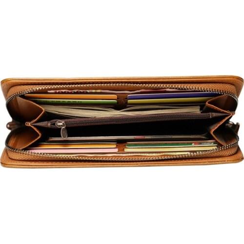Mens PU Leather Long Wallet Large Capacity Multi Function Male Clutch Zipper Wallets Cell Phone Pack Coin Purse Card Holder