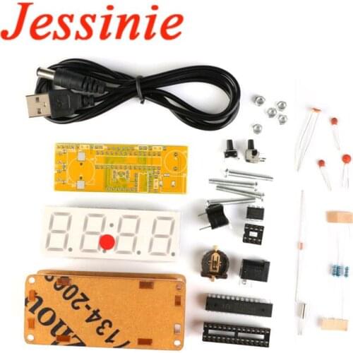 DIY Kit LED Electronic Clock Display Module Microcontroller 4 Bits 0.8 inch Digital Tube Clock Diy Electronic Kit Red Blue Green