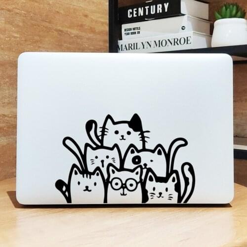 Happy Cat Family Laptop Sticker for Macbook Pro 16" Air Retina 11 12 13 15 inch Mac Book Skin HP Asus Vinyl 14" Notebook Decal