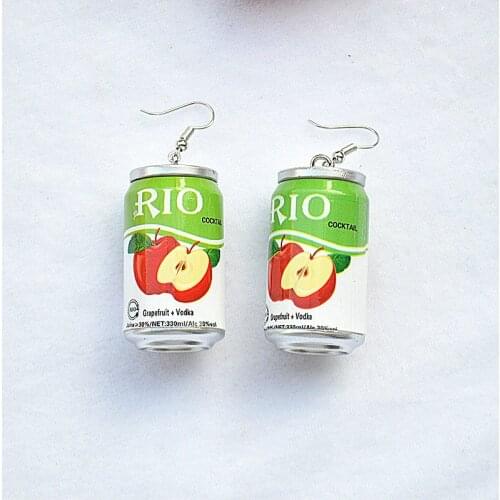 Beverage bottle Earrings creative simulation three dimensional temperament pop can wine bottle personality exaggeration Earrings