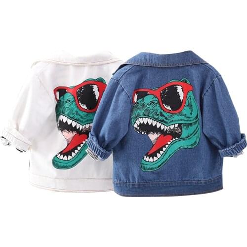 2021 New Arrival Autumn Baby Clothes Childrens Clothing Kids Fashion Coat Boys Outfits Long Sleeve Tops Cartoon Denim Jacket