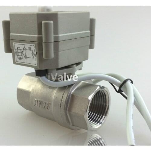 New 1" DN25 DC12V 2 Way Motorized Ball Valve,Stainless Steel 304 CR2-01 Electric Ball Valve