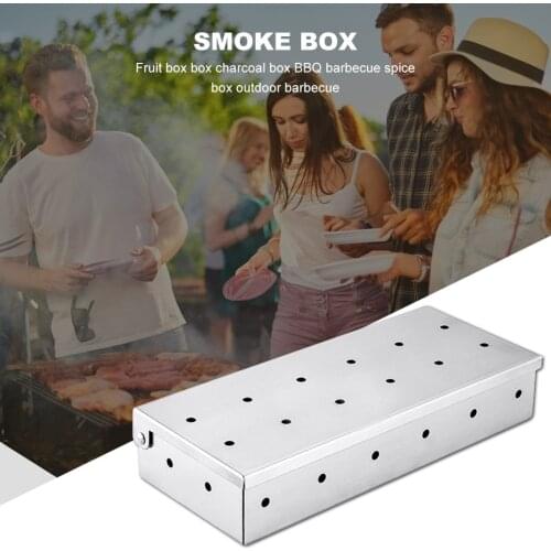 New Heat Shield Outdoor Barbecue Parts Stainless Steel Smoke Box for Meat BBQ Barbecue Picnic Wood Chip Washable Smoker