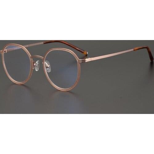 Brand Acetate Titanium Glasses Frame Men Women Original Quality Korean Eyeglasses Retro Round Spectacles Eyewear
