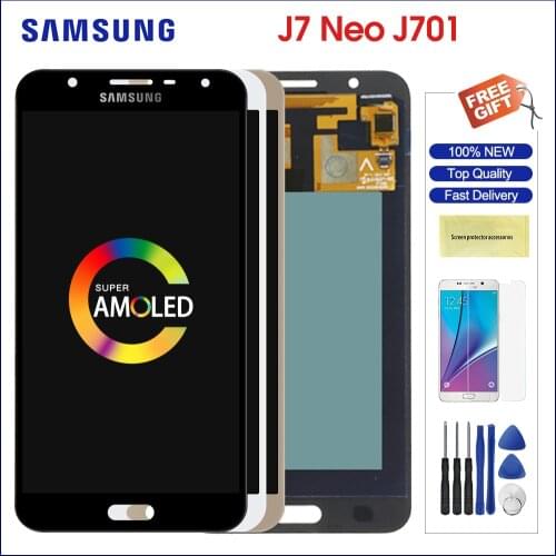 Original Super AMOLED LCD For 5.5" Samsung Galaxy J7 Neo J7 Nxt LCD Display Screen + Touch Panel Digitizer Replacement For J701