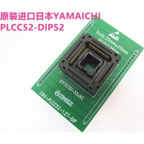 PLCC52/DIP52 20*20mm 2.54mm IC Burning seat Adapter testing seat Test Socket test bench in stock free shipping
