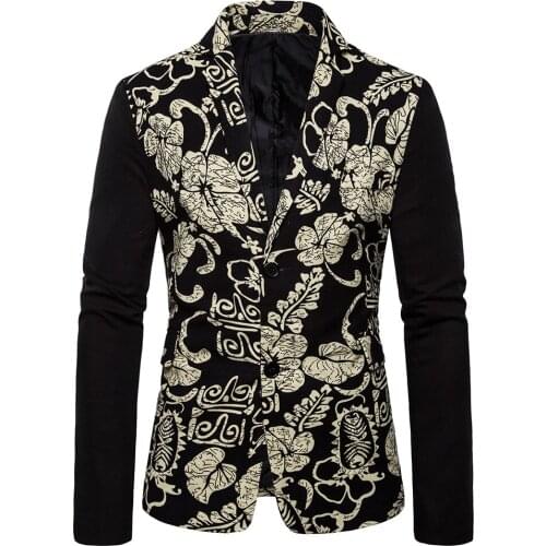 Casual Printed Men Tuxedos Patchwork Handsome Latest Jacket Wedding Groom Party Evening Dinner Prom Marriage Blazer 1 Piece