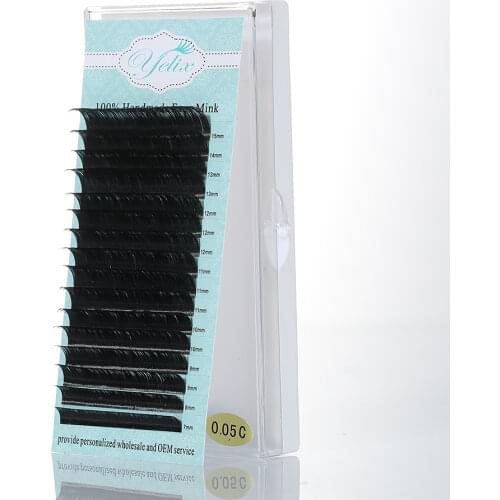 Yelix 7-15mm Mix glossy single eyelashes high quality classic eyelash extension trays lashes individual long false eyelashes