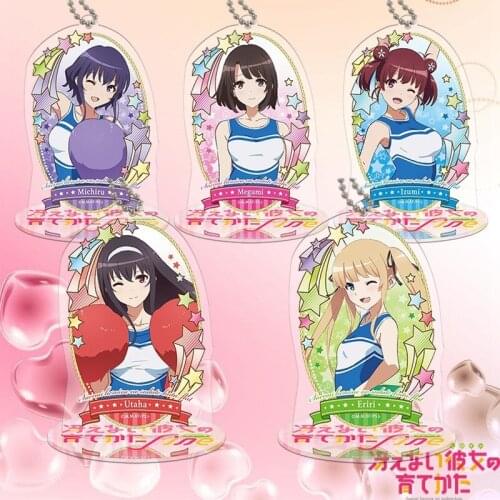 Saenai Kanojo no Sodatekata Blessing Flowers Acrylic Stand Doll Eriri Spencer Sawamura Action Figure Toy Keyring Pendant 9cm