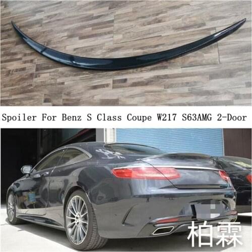 Real Carbon Fiber Spoiler For Benz S Class Coupe W217 S63AMG 2-Door Wing Lip Spoilers Auto Accessories