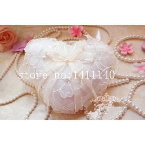 Wedding Favors Ring Pillow Heart Design Very Special Unique Ring Pillow Decorations Favor free shipping