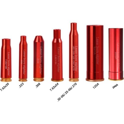 Tactical Cartridge Boresighter Red Dot Laser Sighter 12GA Collimator Rifle Scope For Hunting Gun Barrel Bullet Brass Accessories