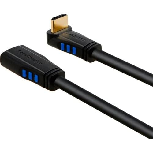 HDMI 2.0 Extension Cable, Upward Angle 270 Degree 4K(60Hz) Male to Female Cable, 3D Video, Ethernet, Audio Return Channel