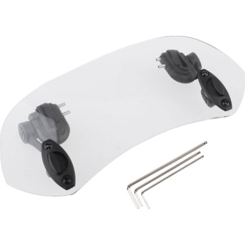 280mm Universal Motorcycle Clamp-On Wind Deflector Windscreen SpoilerShield, Clear