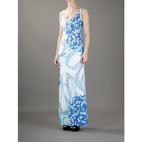 Party Dresses Rushed New Silk Tank Women Dress Fresh Elegant Print O-neck Vest Dress Bohemia Knitted Elastic Long One-piece