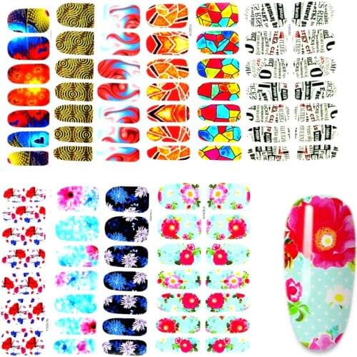 Water Nail Decal and Sticker Flower Leaf Tree Green Simple Summer DIY Slider for Manicure Nail Art Watermark Manicure Decor