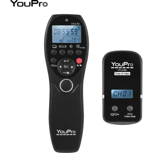 YouPro VT-2 Wireless Remote Control Commander LCD Timer Shutter Release Video Transmitter Receiver for Sony A7 Series Camcorder