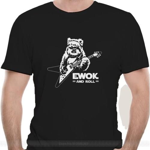 Ewok And Roll Guitar Funny T Shirt 100% Premium Cotton Gift Present Star Print T Shirts Men T Shirt shubuzhi Fashion Top Tee