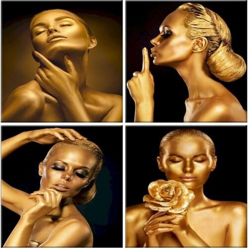 Gold Woman Landscape Picture By Numbers Art Kits Handmade 60x75cm Framed Acrylic Paint Home Decoration Wall Acrylic Paint Craft