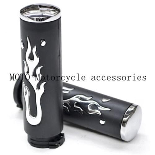 1" 25mm Aluminum&Rubber Flame Hand Grip Motorcycle Dirt Pit Bike Handlebar Grip for Harley For Honda Kawasaki Yamaha KTM Suzuki
