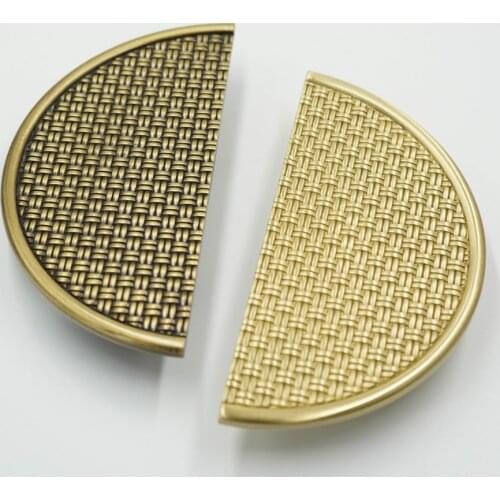 1 PC Antique Brass Knob/Handle Chinese Style Wardrobe Satin brass Handles Drawer Pull Semi-circular Furniture Handle/2 Colors