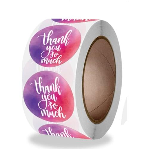 100-500pcs Thank You Stickers Pink Stickers for Company Giveaway Birthday Party Favors Labels Mailing Supplies Festival