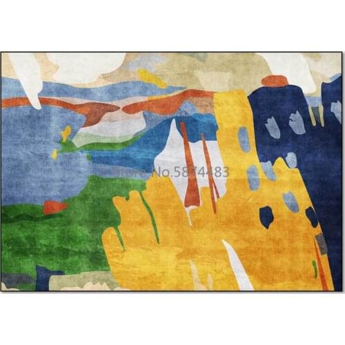 200*300cm Modern Abstract Geometric Flower Stitching Color Living Room Bedroom Bedside Carpet Floor Mat Customization