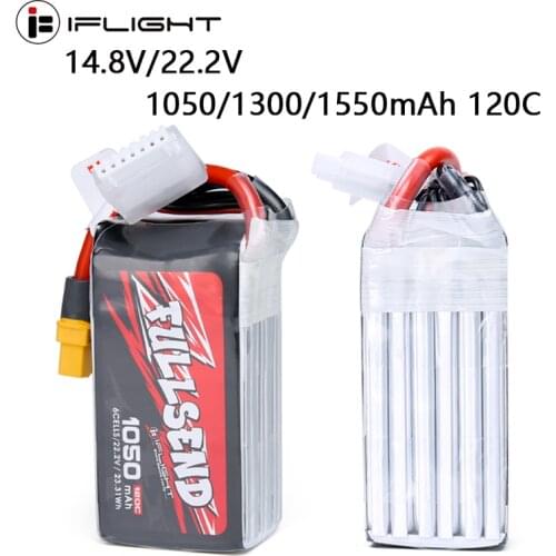 IFlight FULLSEND 14.8V 4S / 22.2V 6S 1050/1300/1550mAh 120C Lipo Battery with XT30/XT60H Connector for FPV Racing Drone RC Car