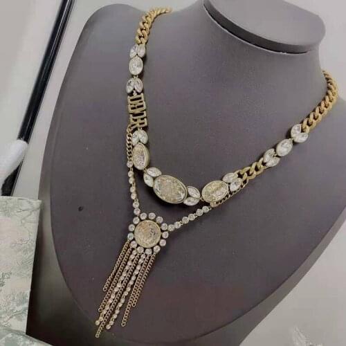 Brand Jewelry For Women Banquet Pendant Crystal Necklace Tassel Bead Necklace Fine Custom Jewelry