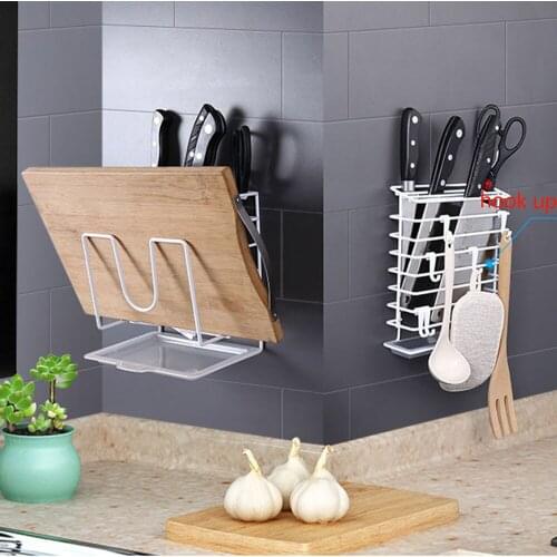 Kitchen Shelves kitchen accessories Bag Simple Kitchen Knife Storage Rack Wall-mounted Kitchen organizer Knife Cutting Board