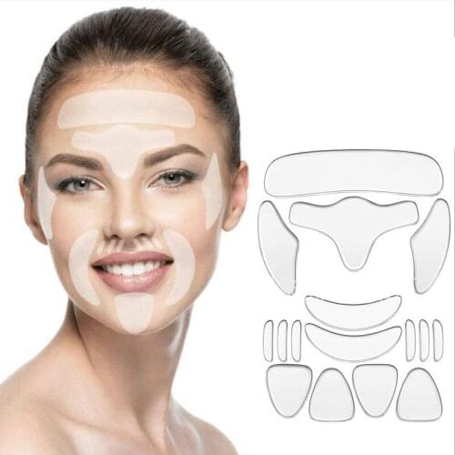 Reusable Silicone Anti Wrinkle Sticker Face Eye Neck Chest Forehead Wrinkle Removal Pad Facial Lifting and Firming Tools