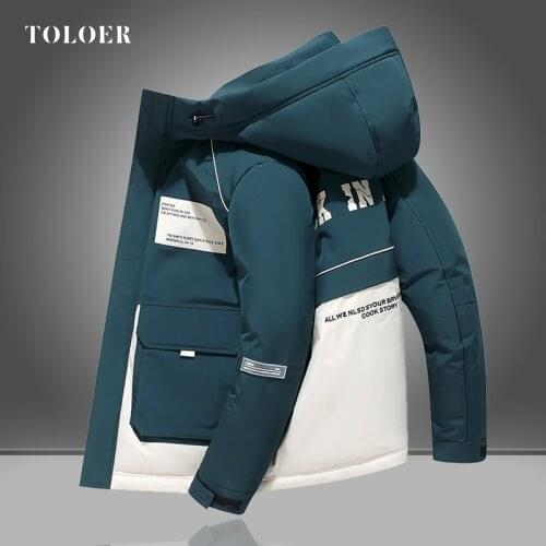 2021 Winter Parka Coat Men Cotton Jacket Hooded Thicken Warm Mens Jackets Outerwear Fashion Windbreaker Coats Male Clothing