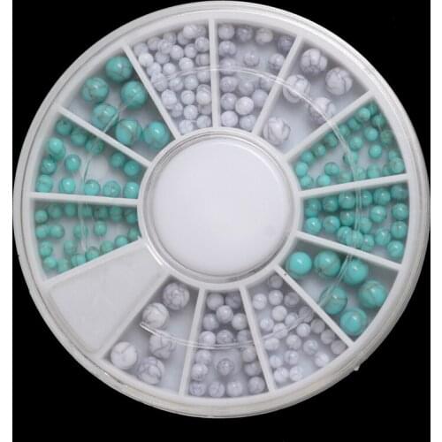 1 Box Mixed Round Natural Stone For Nails Art Diamond For Decorations Beads Fit Embellishments of Fabric Garment