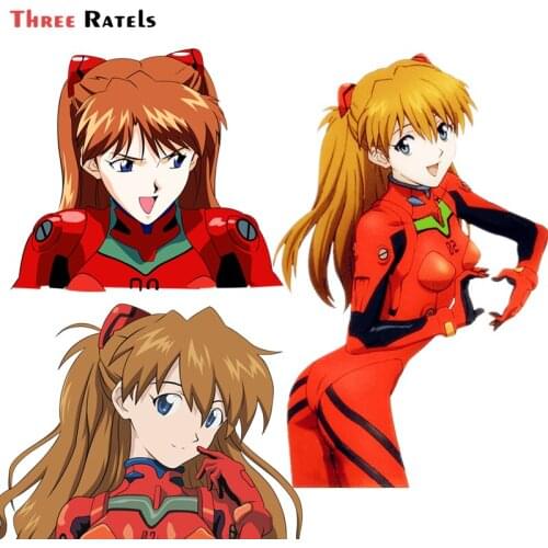 Three Ratels F300 Anime Asuka Langley Girl auto Laptop Motorcycle Car Sticker waterproof Vinyl Anti Scratch Film Decal