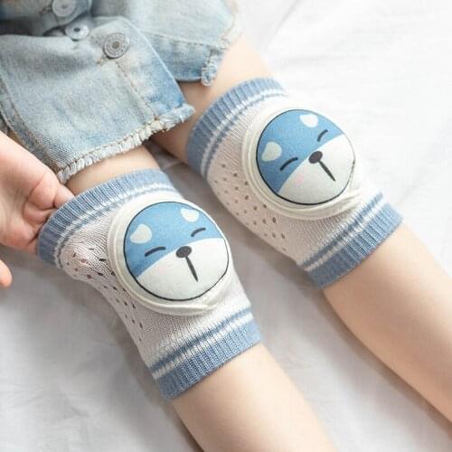 New Summer Newborn Baby ToddlerAnti-fall Knee Pads cartoon fox animal Mesh Breathable Boys Girls Crawling Knee Knitted Knee Pads