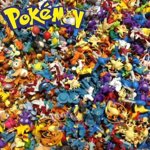 Wholesale 100PCS 3~5CM NO Repeat TAKARA TOMY Pokemon Pikachu Anime Dolls Action Figure Collection Model Child Birthday Gifts