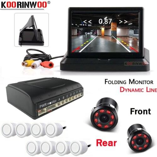 Koorinwoo Parktronic 8 Car Parking Sensor Radars 22mm Alarm Front Camera Reversing Dynamic Trajectory Camera Parking Screen Fold