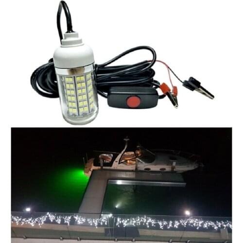 108pcs 2835 LED Underwater Fishing Light Lures Fish Finder Lamp Attracts Prawns Squid Krill 12V 15W Fishing Light