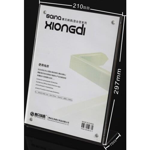 A4 Clear Acrylic strong magnetic sign price tag Menu display stand holder rack poster advertising table card 50PCS