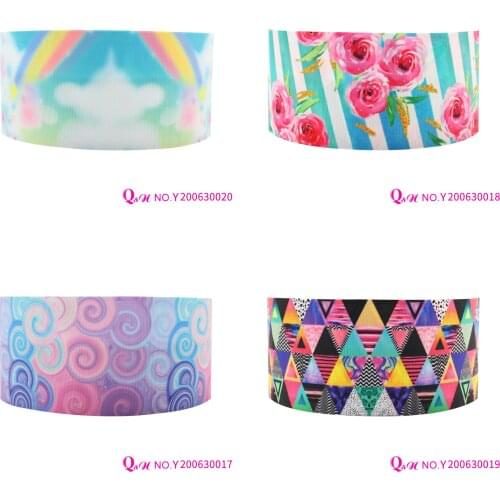 Q&N Ribbon 16mm~75mm Colorful Printed Grosgrain Ribbon /FOE Accessories DIY Material Free Shipping
