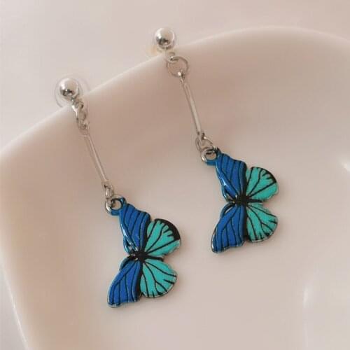 Long tassel butterfly pendant earrings fashion pendant ladies earrings summer jewelry girls gifts