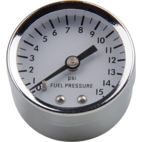 Fuel Pressure Gauge Liquid 0-15 psi Oil Press Gauge Fuel Gauge White Face Universal 1/8 NPT