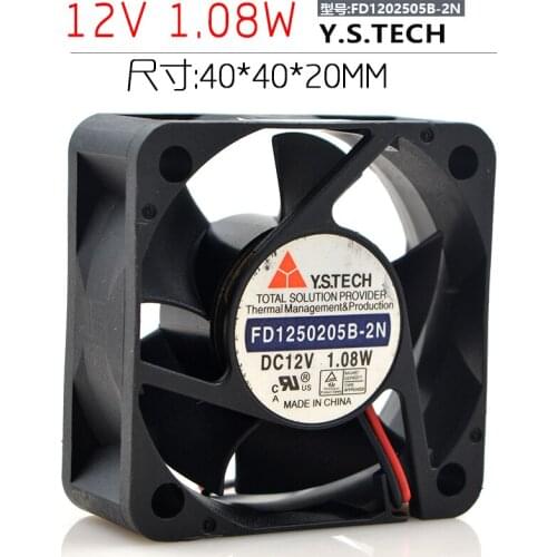 Y.S TECH FD1202505B-2N Server Cooling Fan DC 12V 1.08 40x40x20mm 2-wire