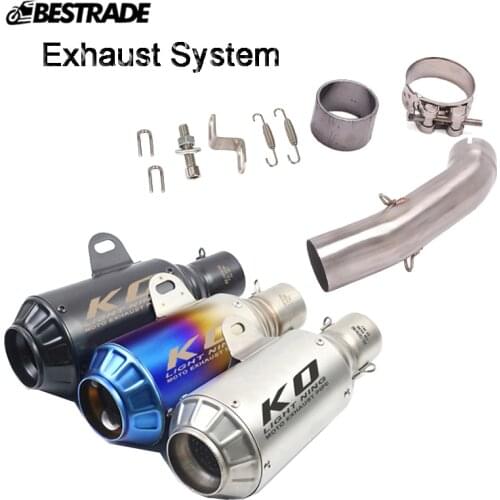 Full Stainless Exhaust System Middle Link Tip Slip On 51MM Mufflers Pipe Modified For Duke 250 390 RC390 Duke 250ADV 390ADV 2021