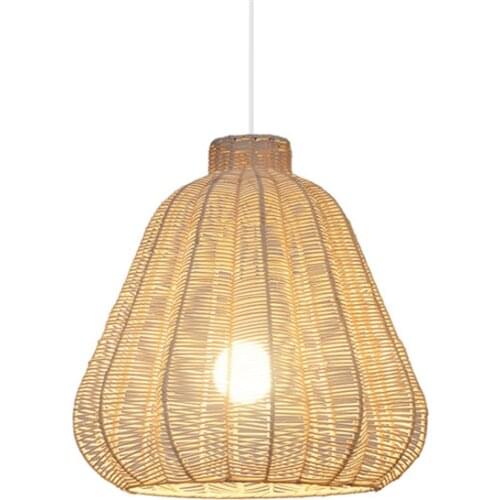 Designer handmade bamboo pendant lights rattan weaving Chinese tea room Japanese house bedroom bedside birdcage hanging lamps