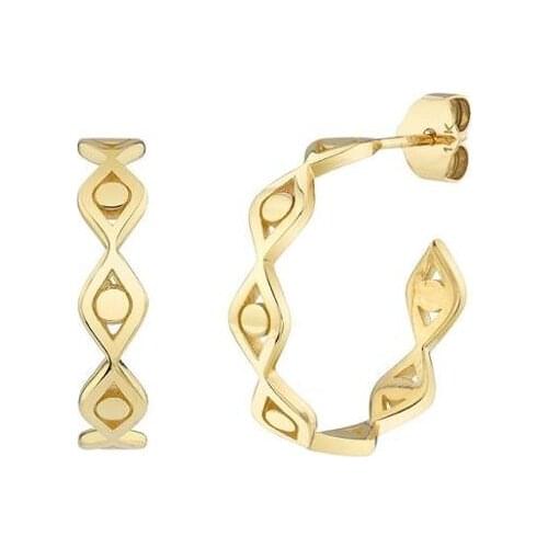 Geometric round circle evil eye hoop earring Gold color lucky women girl jewelry