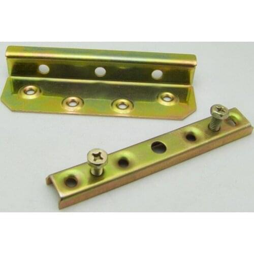 1 Set (4pcs) 5-inch Heavy Metal Bed Bracket Hinge fastener Wood Board Connector for Bed Fixed Corner Hardware Furniture fittings